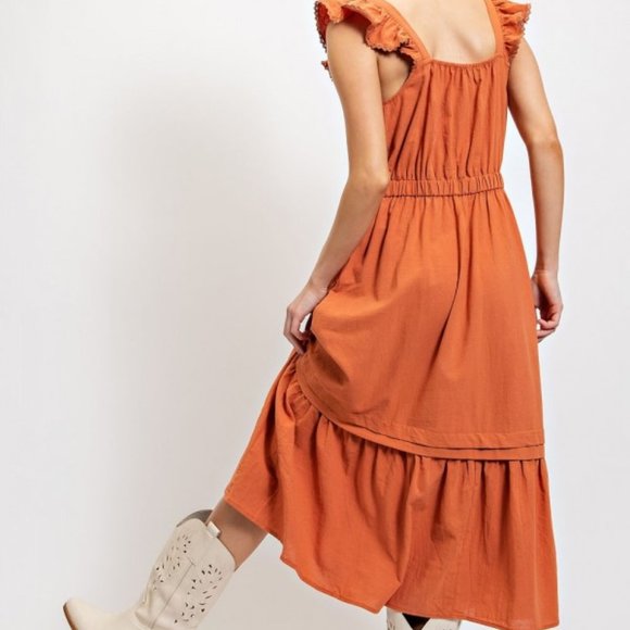 NWT Ruffle Collar Tie Waist Dress - Picture 4 of 6